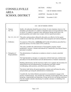 Use of medications - Connellsville Area School District