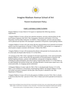 Imagine Madison Avenue School of Art Parent Involvement Policy