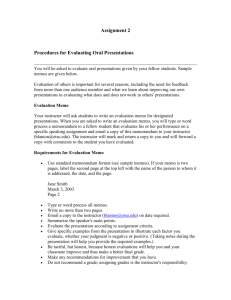 Assignment 2: Procedures for Evaluating Oral Presentations