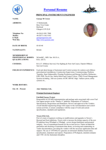 Resume - George Crerar Lead / Principal Instrument Engineer
