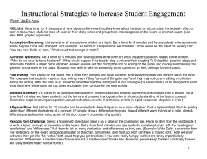 Instructional Strategies to Increase Student Engagement