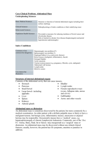 Core Clinical Problem: Abdominal Mass Underpinning Sciences B