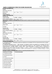 Exome Sequencing submission form