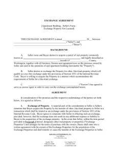 Exchange agreement - Rand L. Koler & Associates, PS