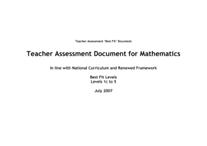 Teacher Assessment `Best Fit` Document