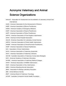 Acronyms Veterinary and Animal Science Organizations