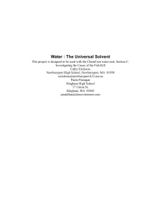 Water : The Universal Solvent