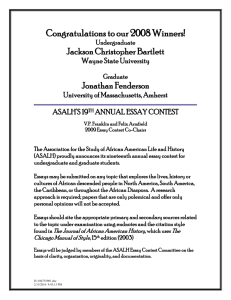 asalh`s 19th annual essay contest - Association for the Study of