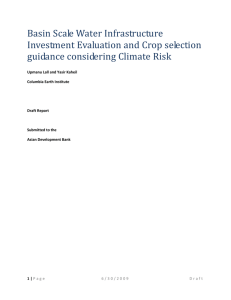 Basin Scale Water Infrastructure Investment Evaluation and Crop