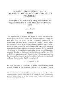 Did labour market racial discrimination decline with the end of