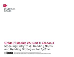 Grade 7 ELA Module 2A, Unit 2, Lesson 3