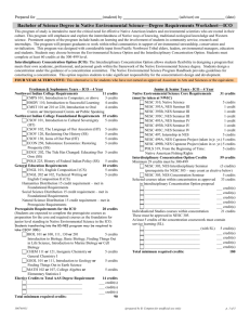 Bachelor of Science Degree in Native Environmental