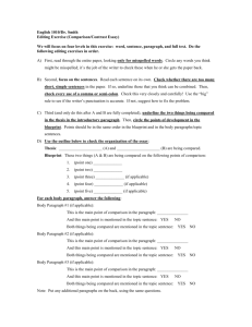 Comparison-Contrast Editing Exercise