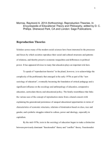 Reproduction Theories - University of Alberta