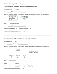 Chemistry 312 – Chapter 9 Review