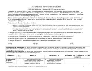 Mentor End of Placement Intern Assessment Form