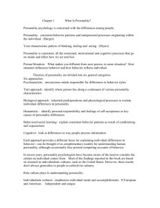 Personality: consistent behavior patterns and intrapersonal