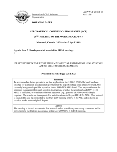 draft revision to report itu-r m.2120 initial estimate of new