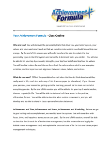Your Achievement Formula Outline for Classes