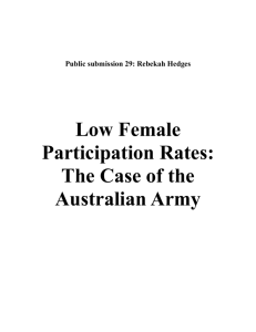 Low Female Participation Rates: The Case of the Australian Army