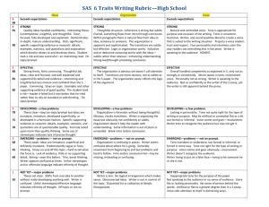 SAS 6 Traits Writing Rubric—High School