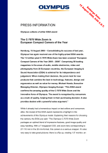 PRESS INFORMATION Olympus collects a further EISA award The
