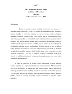 ERCOT Generator Reactive Testing Guidelines and