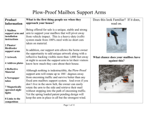 Plow-Proof Mailbox Support Arms