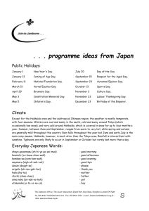 1 of 5 . . . programme ideas from Japan Public Holidays . . . 1 of 5
