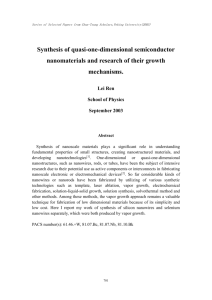 Synthesis of quasi-one-dimensional semicoductor