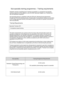 Training requirements - Royal College of Paediatrics and Child Health