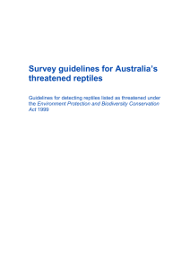 Survey guidelines for Australia`s threatened reptiles