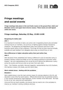 UCU Congress 2015 Fringe meetings and social events Fringe