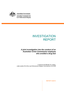 Investigation Report - Australian Commission for Law Enforcement