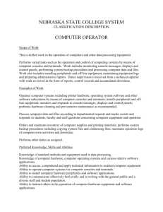 Computer Operator - Nebraska State College System