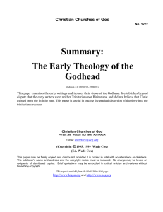 Summary: The Early Theology of the Godhead
