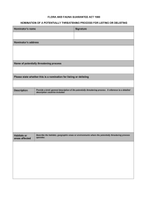 Nomination template for processes