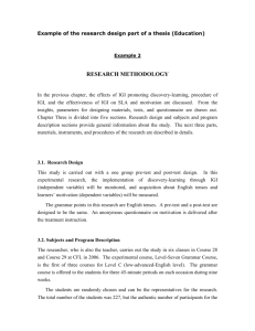 Example of the research design part of a thesis (Education)