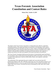 Texas Forensic Association Constitution and Contest Rules