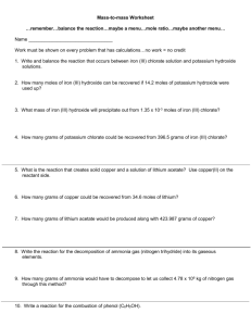 Mass-to-mass Worksheet