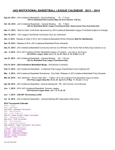 jao invitational basketball league calendar 2013 – 2014
