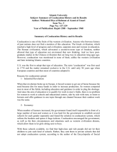 Islamic University Subject: Summary of Coeducation History and its