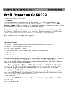 Staff Report on G15Q002 Prepared by Bonnie Bergsma June 15