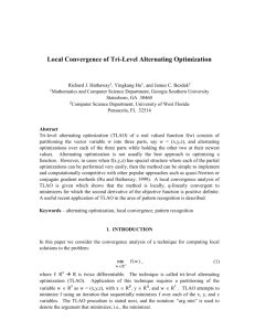 Local Convergence of Tri-Level Alternating Optimization