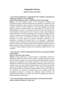 Organization Science Volume 25, Issue 2, April 2014 1. Title: Drift