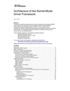 Architecture of the Kernel