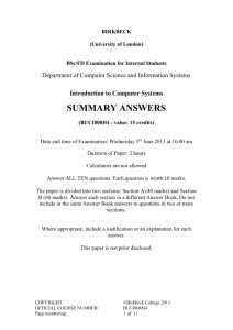 2013 summary answers to summer examination