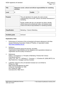 2927 Determine social, cultural and ethical responsibilities