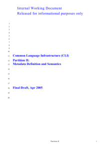 Partition II: Metadata Definition and Semantics