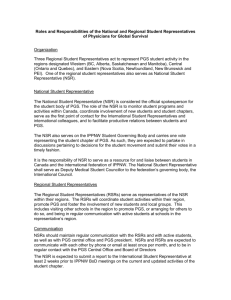 Roles and Responsibilities of National and Regional Student